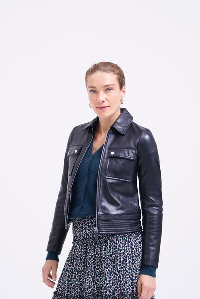 veste rachel 100% cuir noir femme