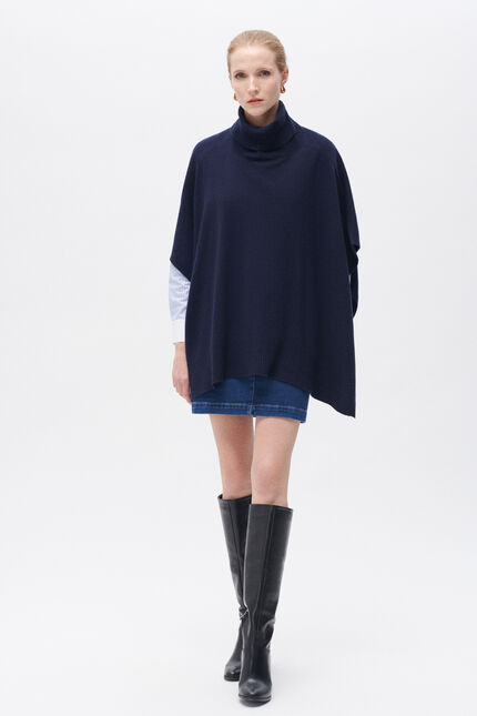 helise poncho navy blue woman