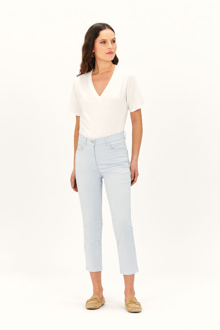 pantacourt mason bleu ciel femme