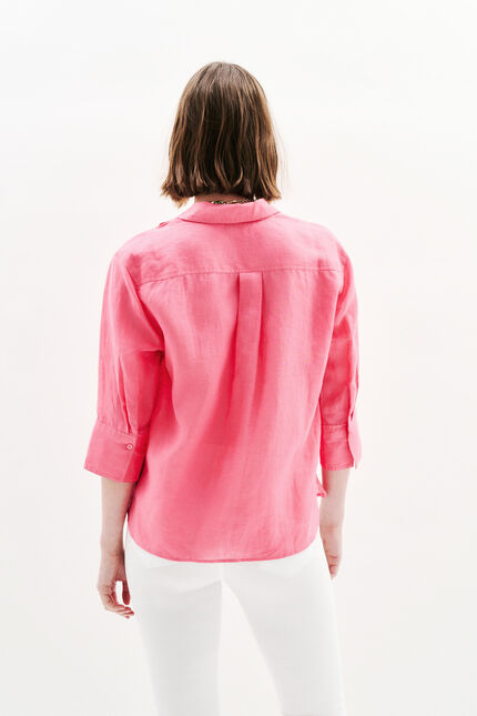 Hemdbluse Coraline 100% Leinen rose damen