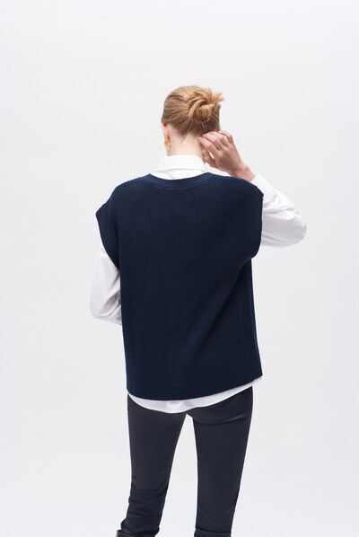 Pull marjo bleu marine femme
