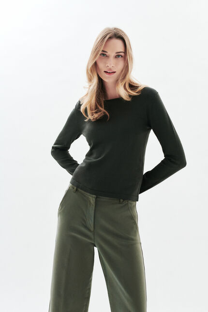 Maglione Mwim verde cachi donna