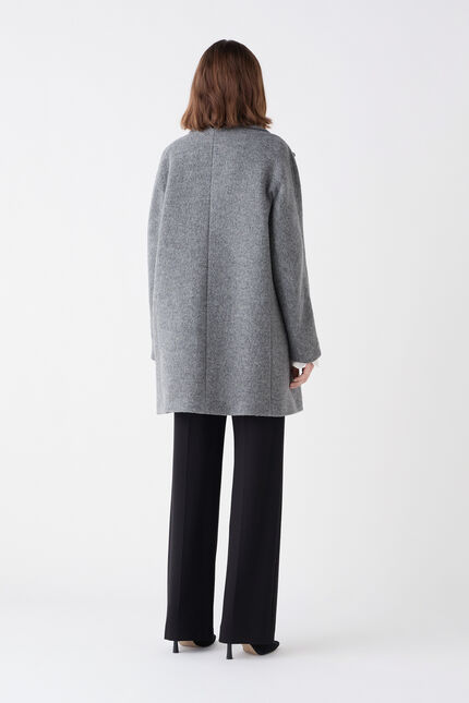 Manteau Gerome 100% laine gris clair femme
