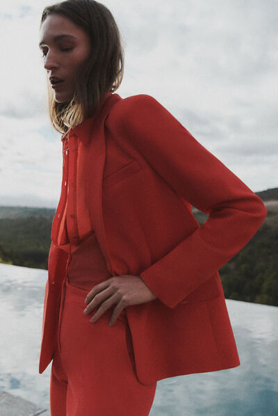 Blazer janis structuré et coloré rouge femme