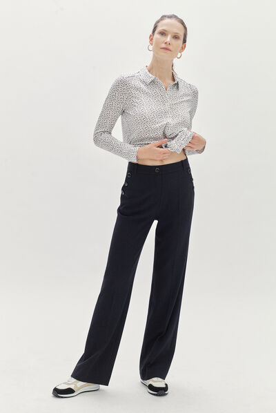 pantalon gaston bleu marine femme
