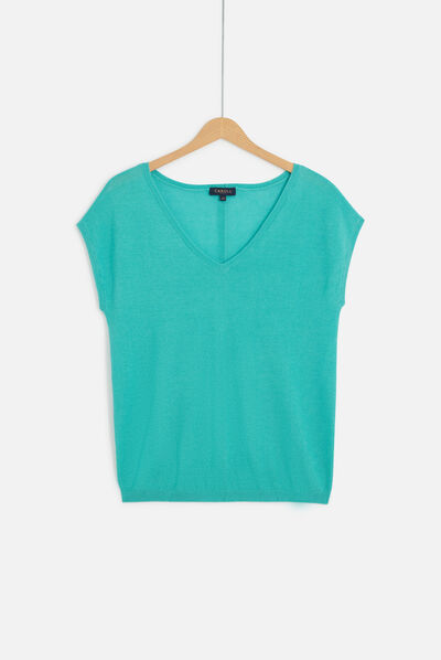 Pull mathis boutonné au dos vert emeraude femme