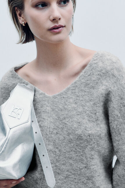 Pull Mterry made in Italy gris clair femme