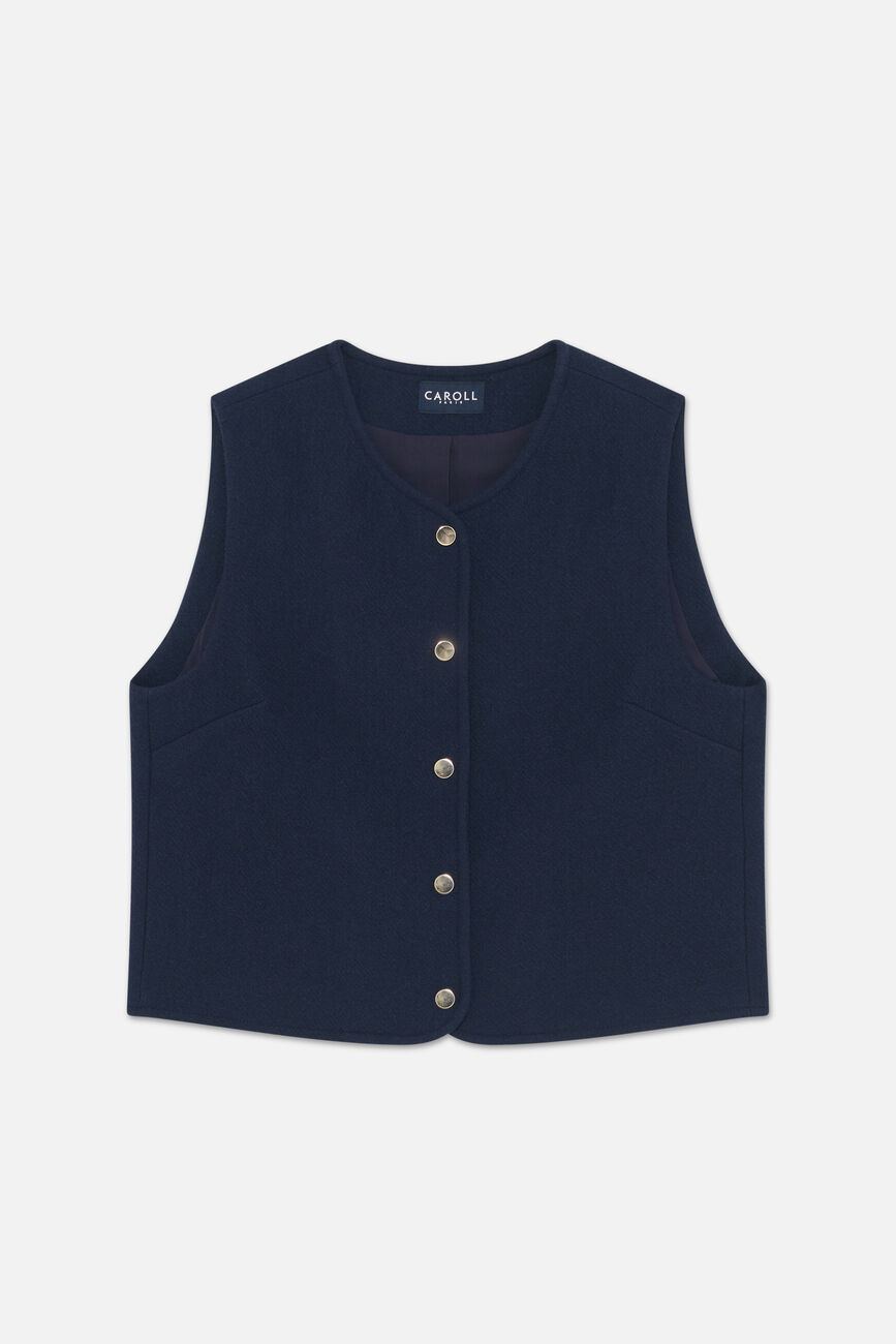 Veste virgule bleu marine femme