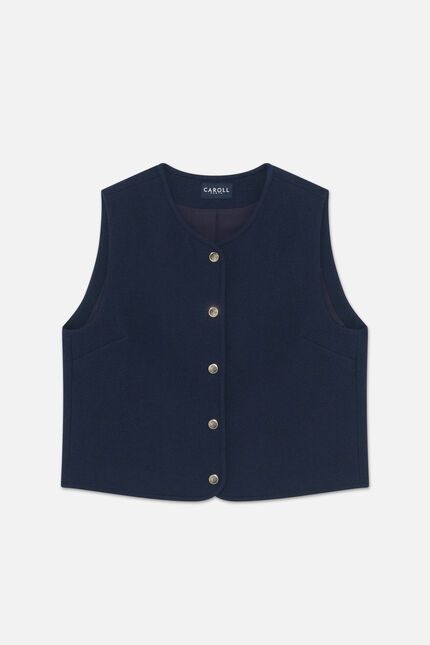 Veste virgule bleu marine femme