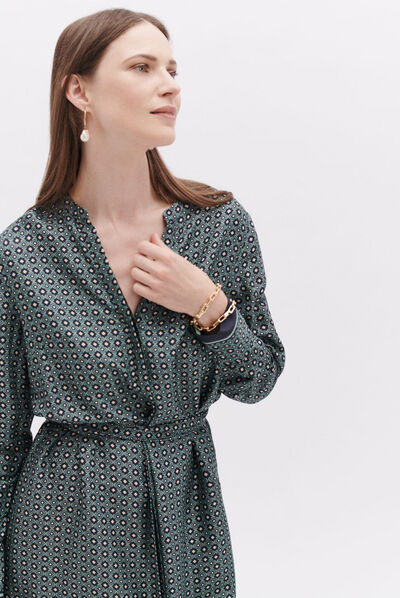 Robe romie bleu marine femme
