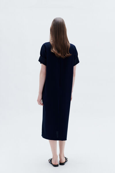 Vestido Rosalie azul marino mujer