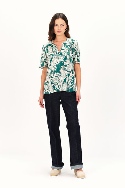 Blouse celiane vert emeraude femme