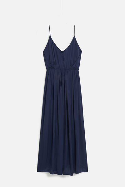 Robe relise bleu marine femme