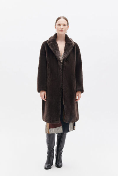 Manteau glovissa marron fonce femme