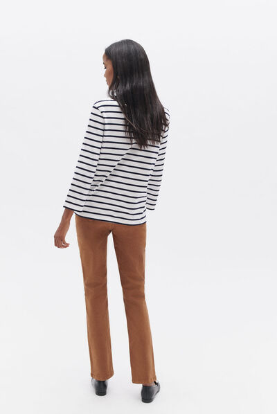T-shirt trifine bleu marine femme