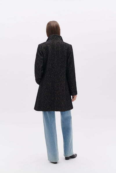 Manteau gali long noir femme