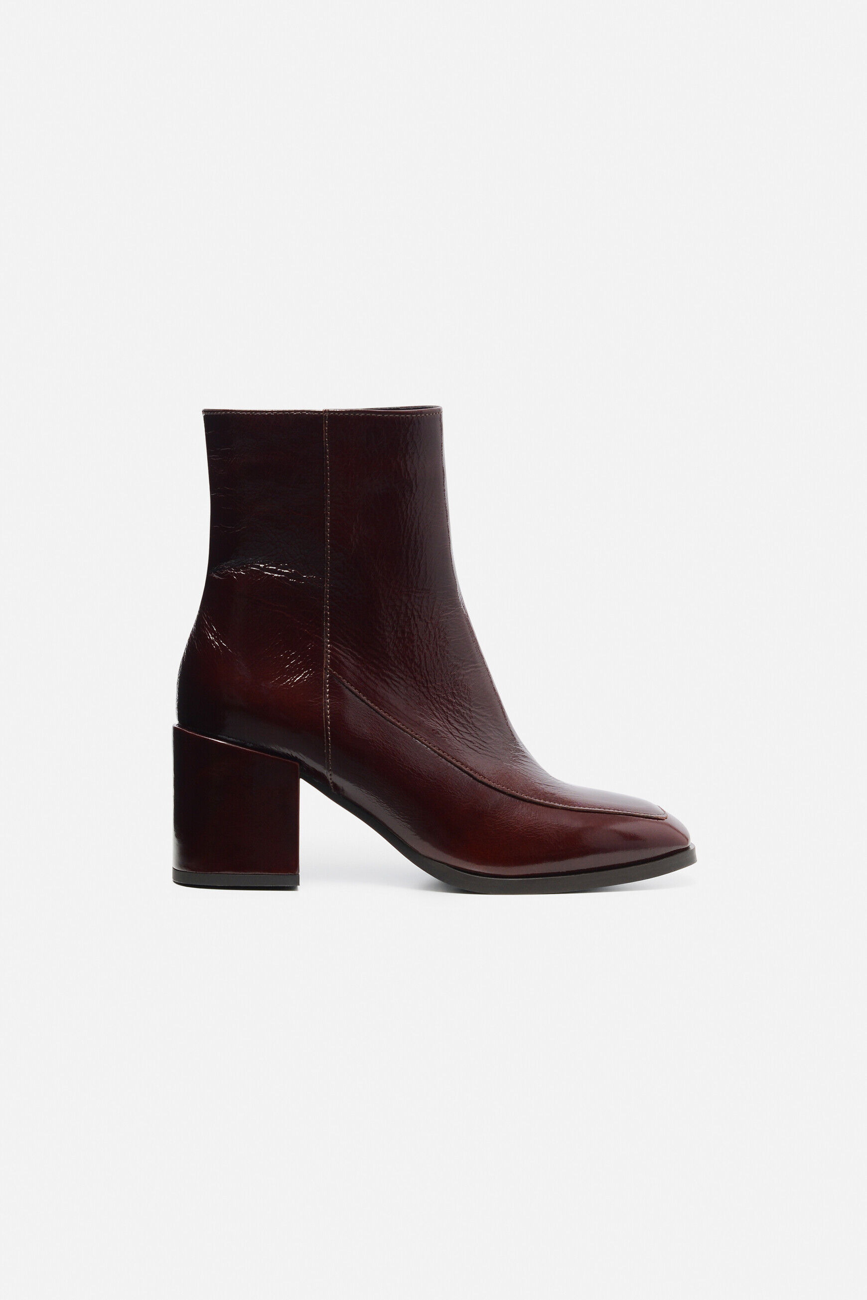 Bottines Athis en cuir naturel marron foncé femme