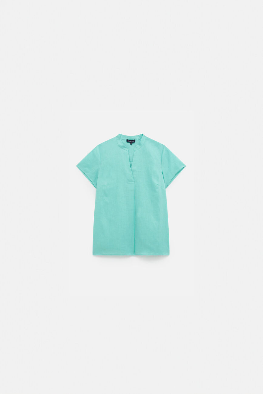 kat blouse 100% linnen mintgroen vrouw