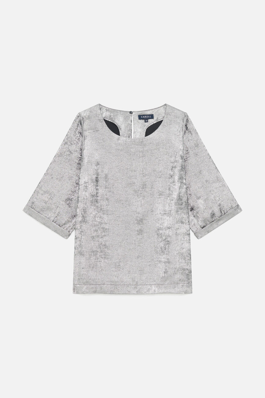 Blouse clarise gris argent femme