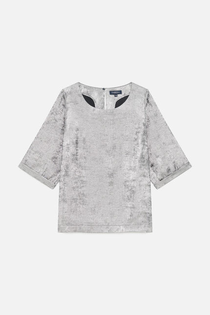 Blouse clarise gris argent femme