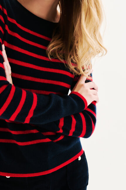 Maglione mzoely 100% cashmere blu navy donna