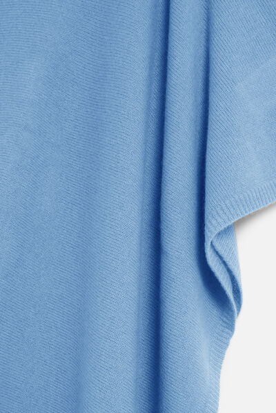 poncho baltimore 100% cachemire denim stone femme