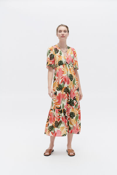 Robe tania rose corail femme
