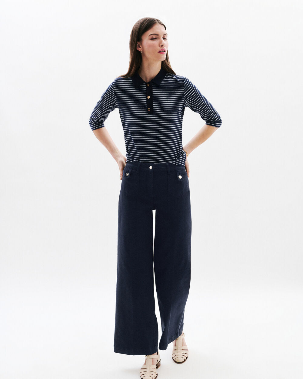 Pantalon Pietro bleu marine femme