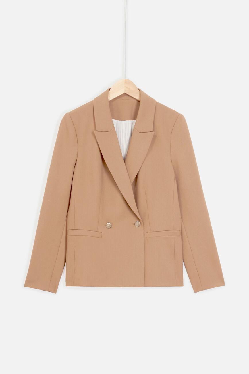 veste octavie double boutonnage camel femme