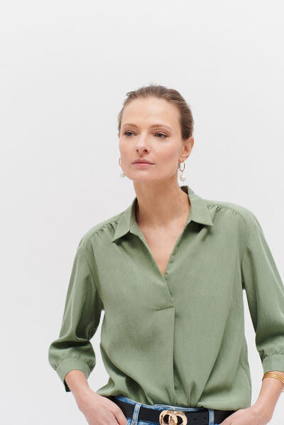 Blusa Botha verde cachi donna