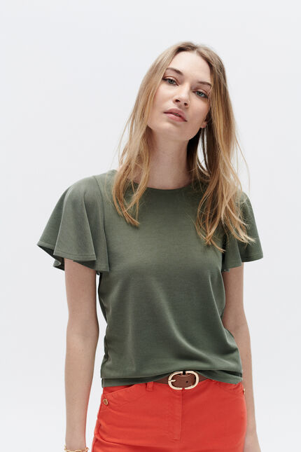 Tshirt sara vert kaki femme