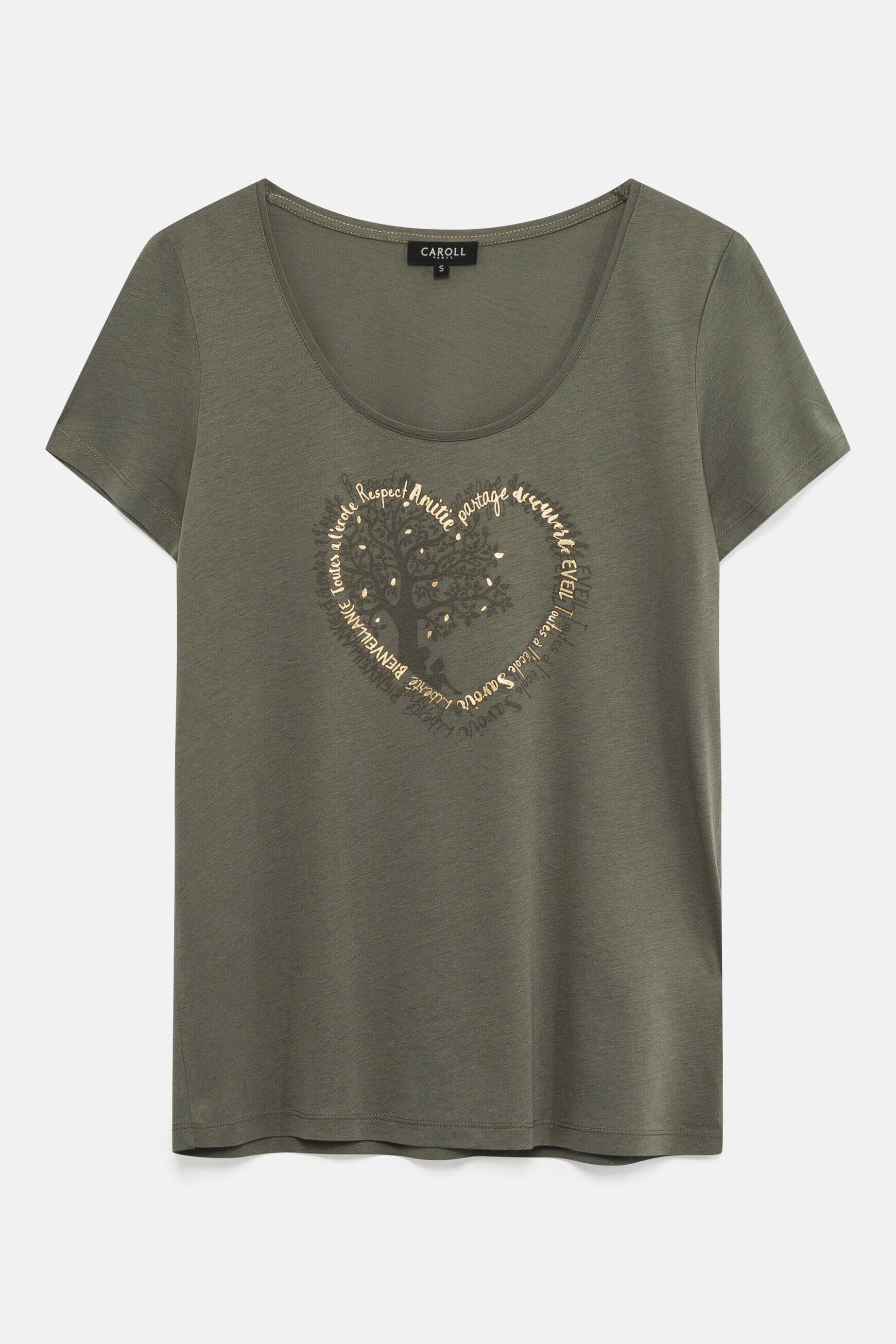 t-shirt janice toutes à l'école vert kaki femme