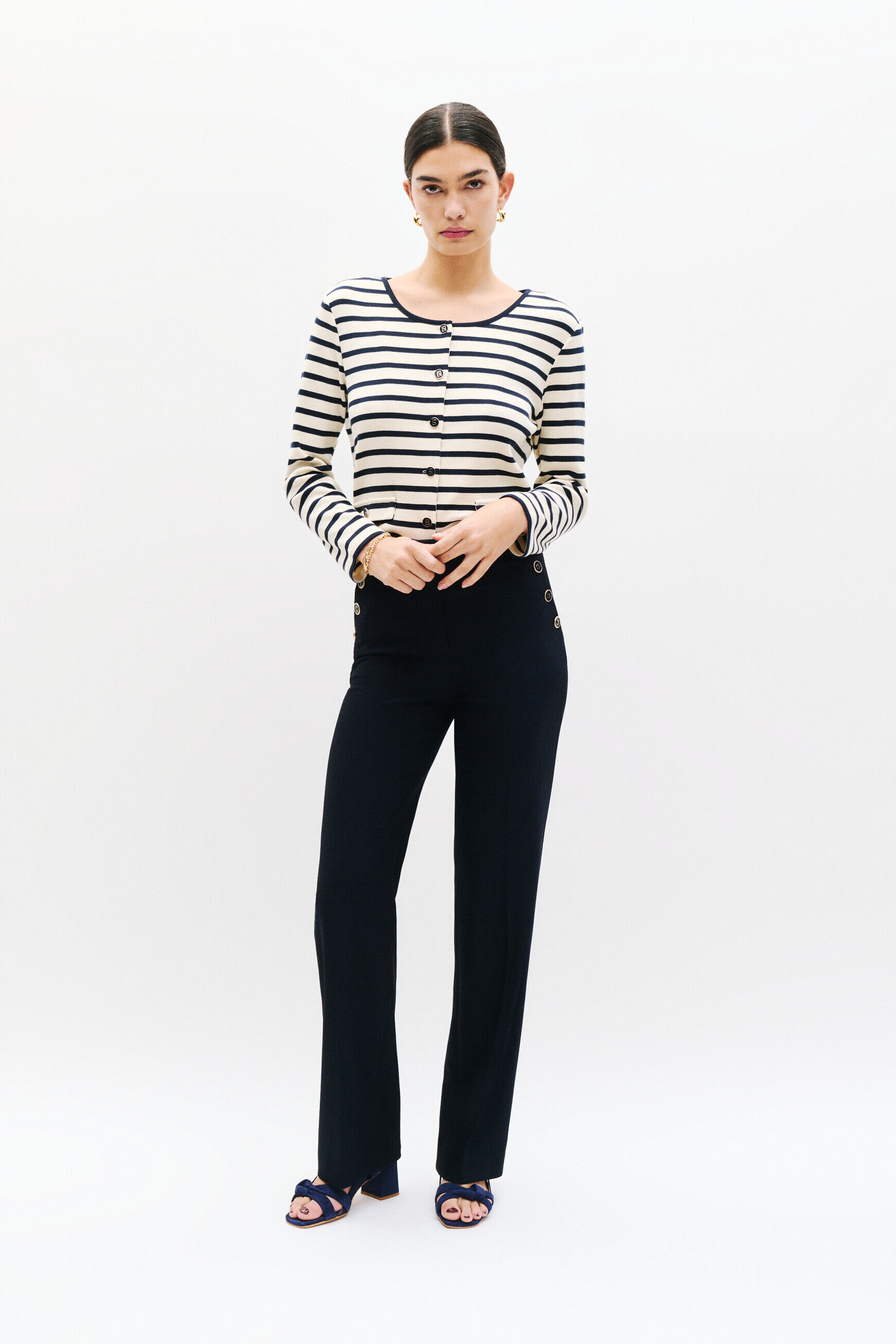 Pantalon Pgaston bleu marine femme