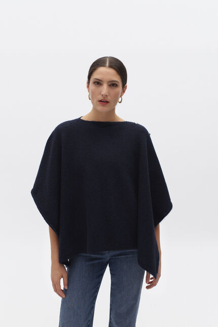 Poncho Lisa B marineblauw vrouw