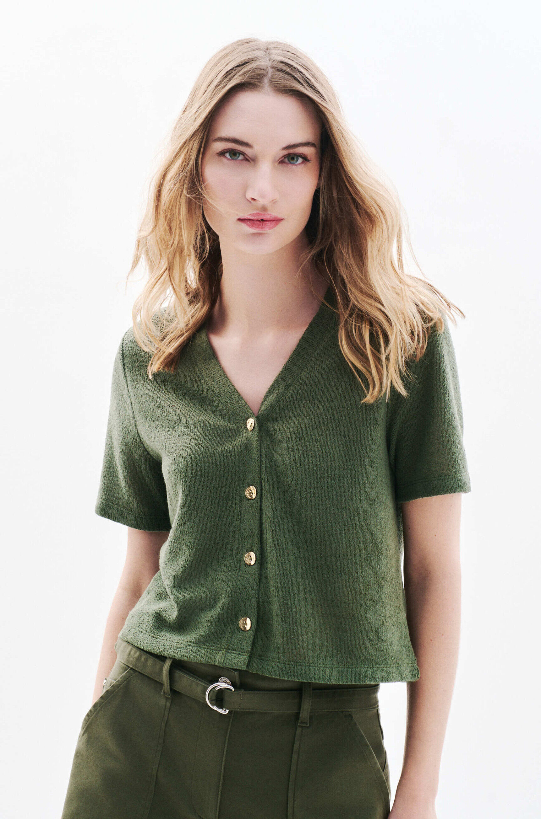 T-shirt tvacances vert kaki femme