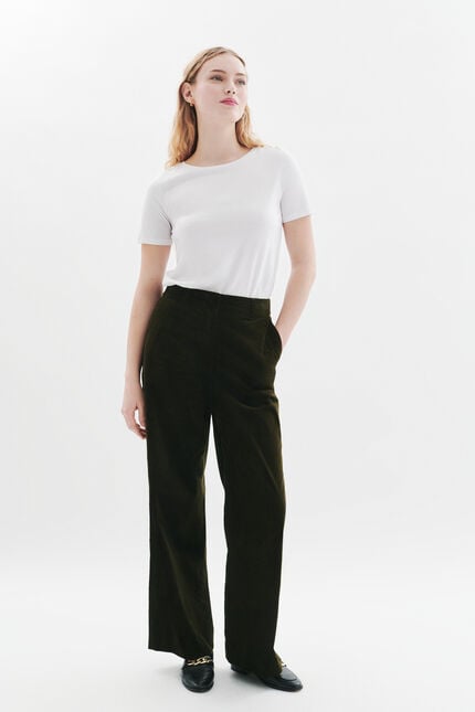 Pantalon Pesuviovelours vert kaki femme
