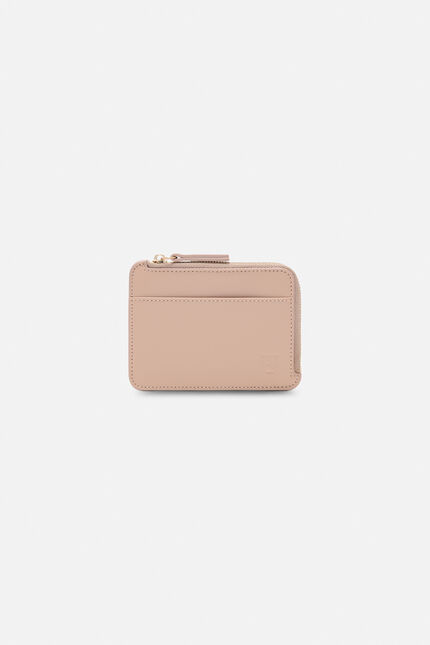 Porte-cartes stanley en cuir naturel rose pastel femme