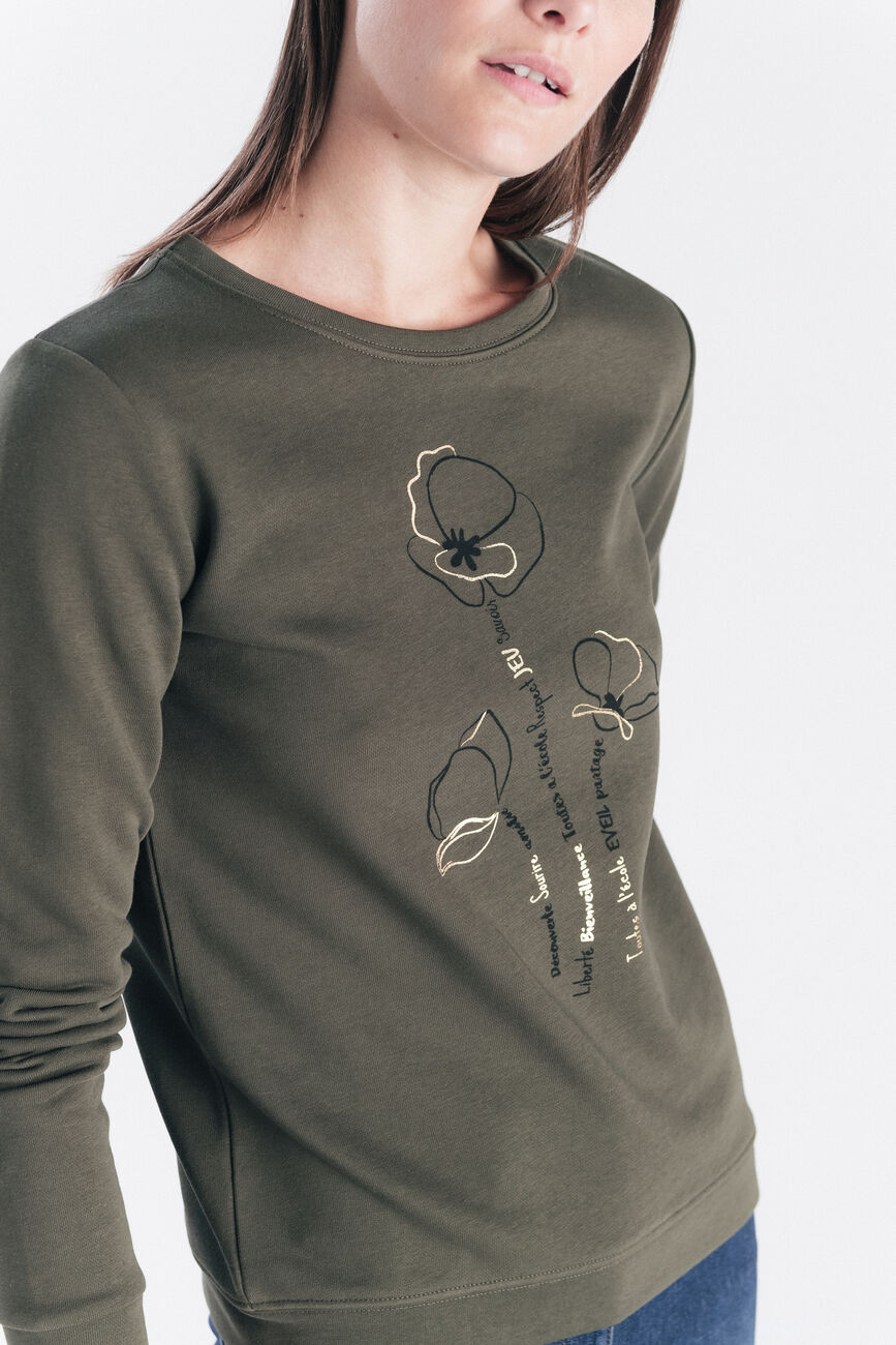 Sweat Jason vert kaki femme