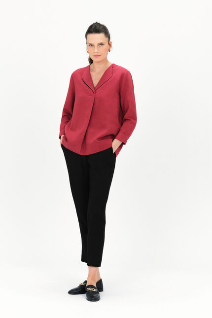 Blouse cachou marron fonce femme