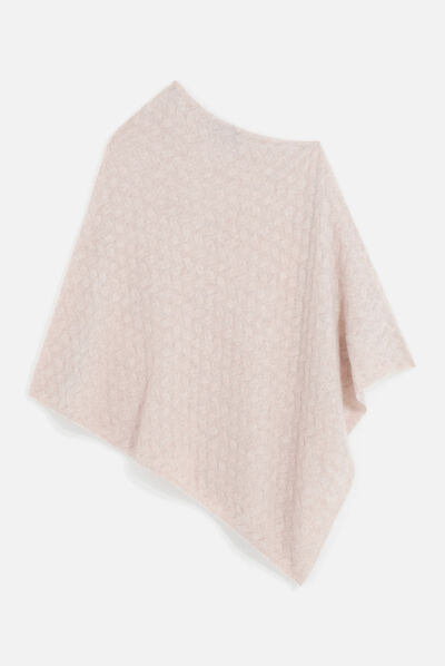 Poncho helea beige femme