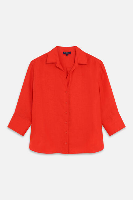 Chemise coraline 100% lin rouge femme