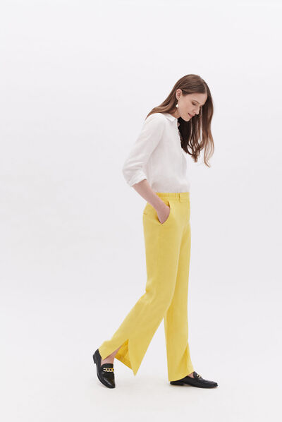 Pantalón pflavian amarillo mujer