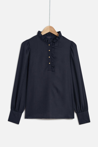 chemisier nao bleu marine femme