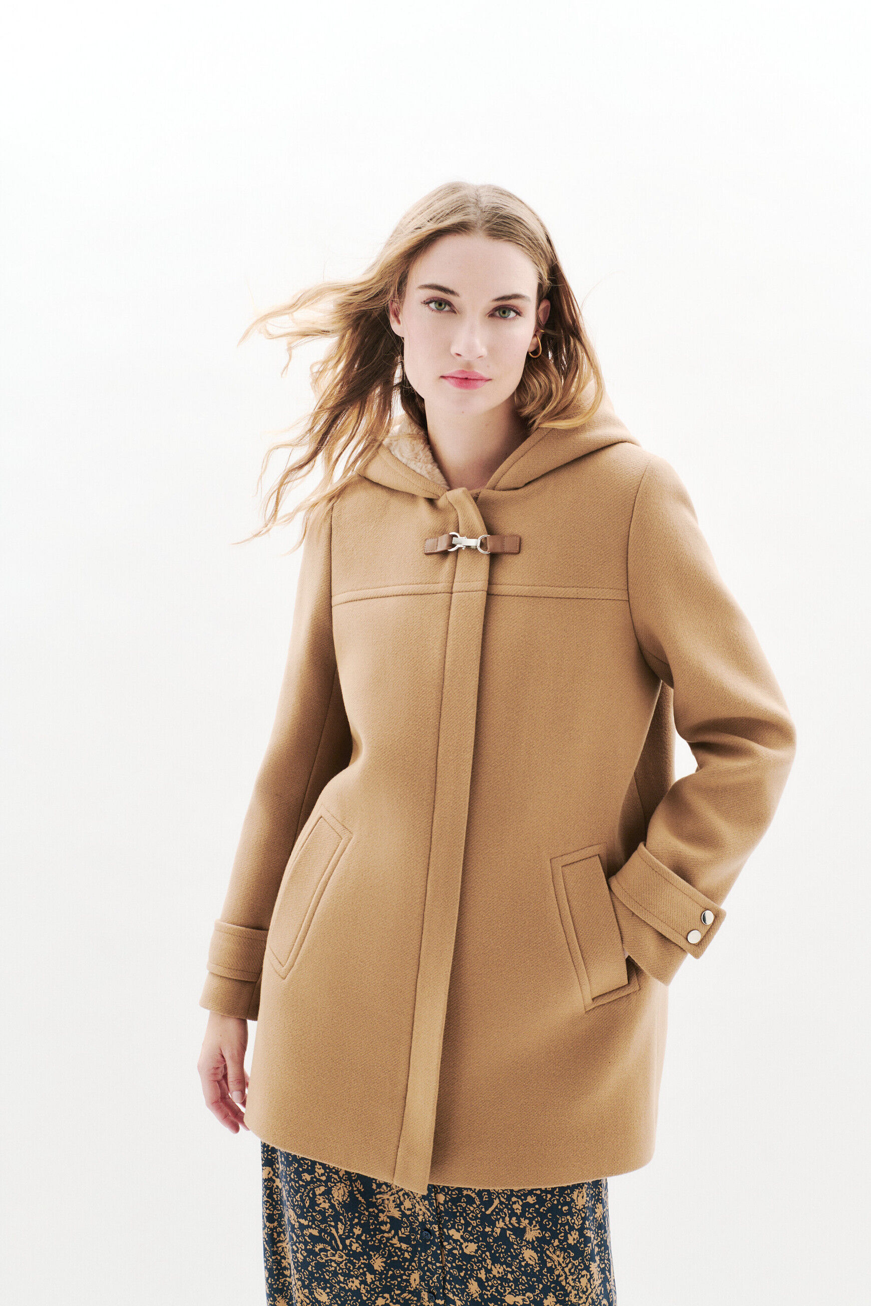 ジャケット・アウター carol shoppe GRANPA WOOL COAT IN KHAKI Plus Size Classic Woven Trench Coat | Karen Millen