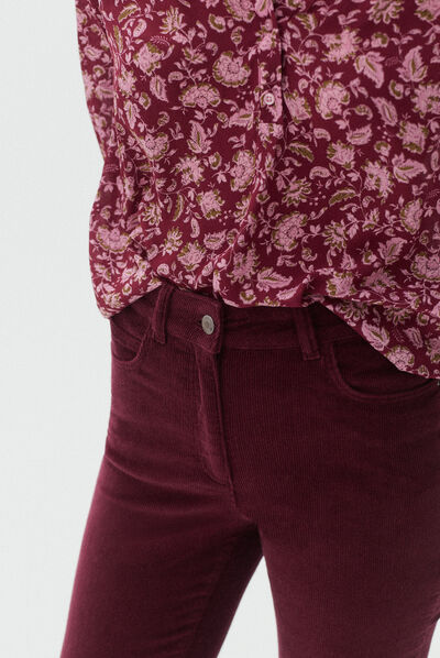 Fluwelen broek Chicago bordeaux vrouw
