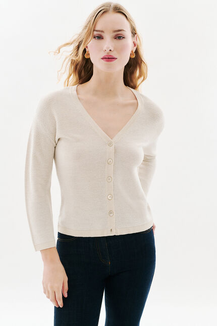 Gilet Mleonard ecru femme