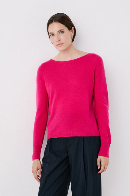 Pull mzoan 100% cachemire rose femme