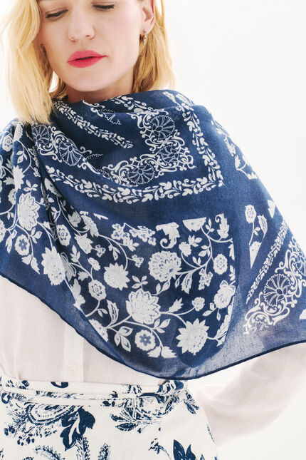 Foulard Lysandre bleu marine femme