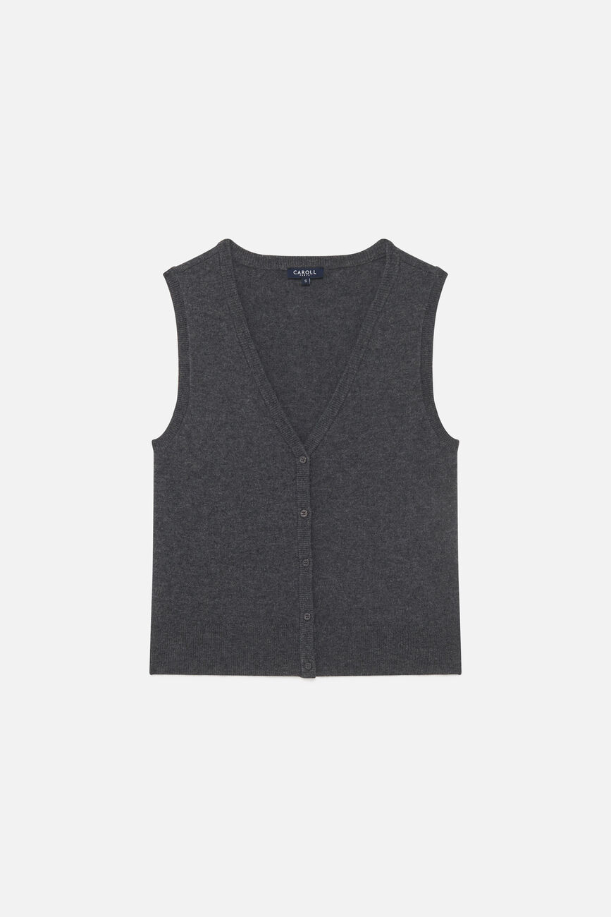 Gilet milou gris foncé femme