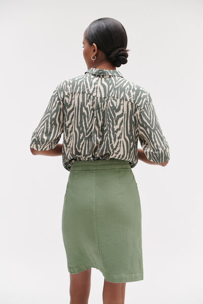 Camicia Zuma zebrata verde cachi donna